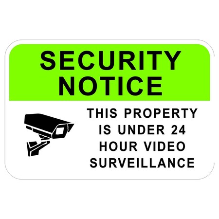 Sign Solutions Usa Security Notice (S) This Property 18"X12" High Intensity Prismatic Reflective (HIP) 080 DCS08HWT1812CUS00102